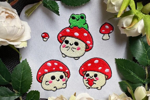 Five Cute Mushrooms Machine Embroidery: A Must-Have for Craft Fair Success