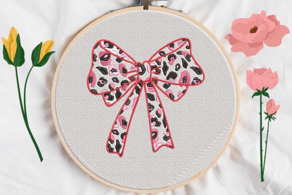 Pink Bow Embroidery: A Delightful Addition to Holiday Projects